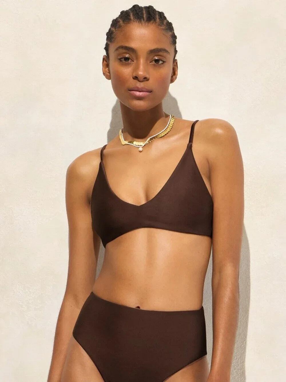 J.Crew Lana bikini top in Classic Sculpt Brown L
